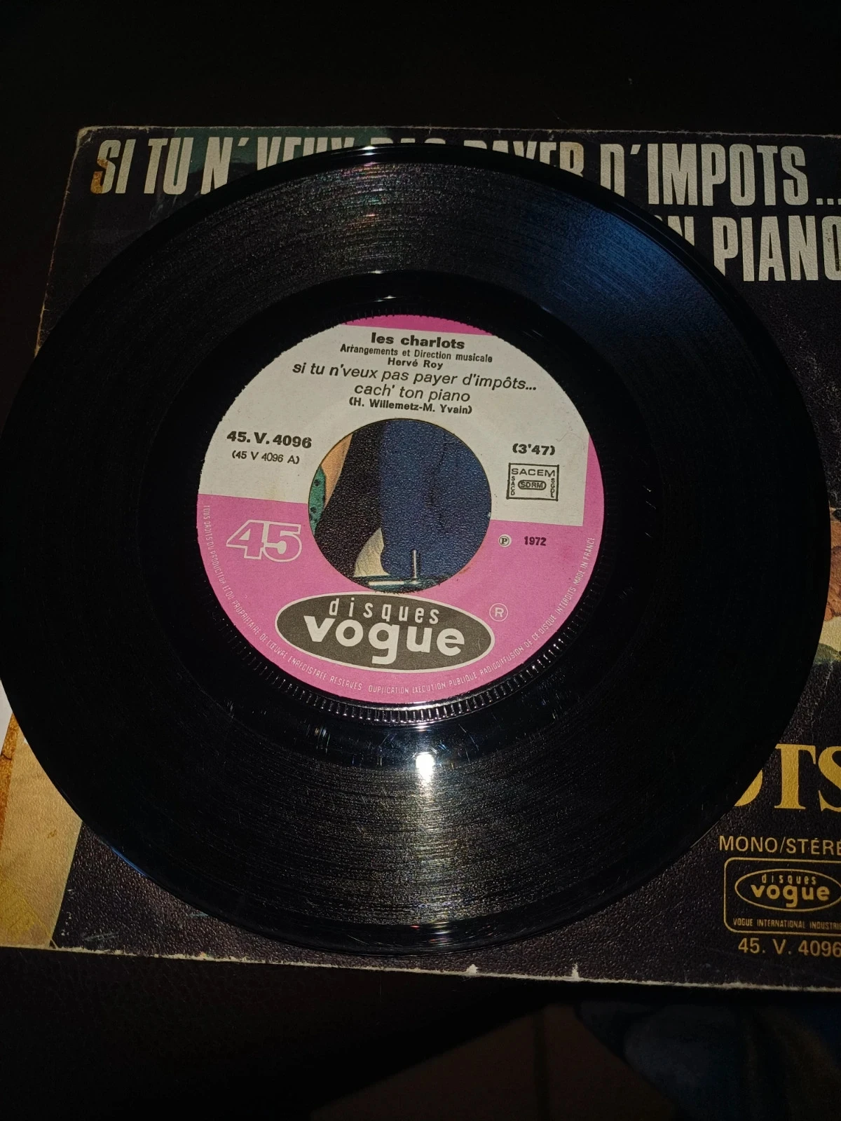 45rpm record les charlots if you don't want to pay taxes – photo 3